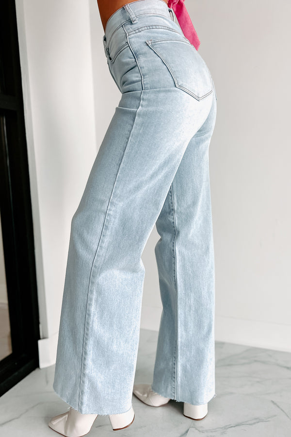 Building A Legacy High Waisted Wide Leg Jeans (Light Stone) - NanaMacs