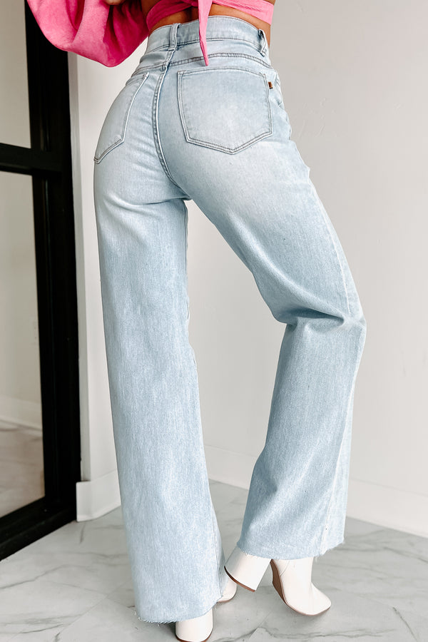 Building A Legacy High Waisted Wide Leg Jeans (Light Stone) - NanaMacs