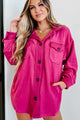 Cozy Campfire Nights Oversized Fleece Shacket (Magenta) - NanaMacs