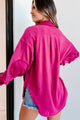 Cozy Campfire Nights Oversized Fleece Shacket (Magenta) - NanaMacs