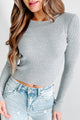Back Before Long Sleeve Sweater (Heather Grey) - NanaMacs