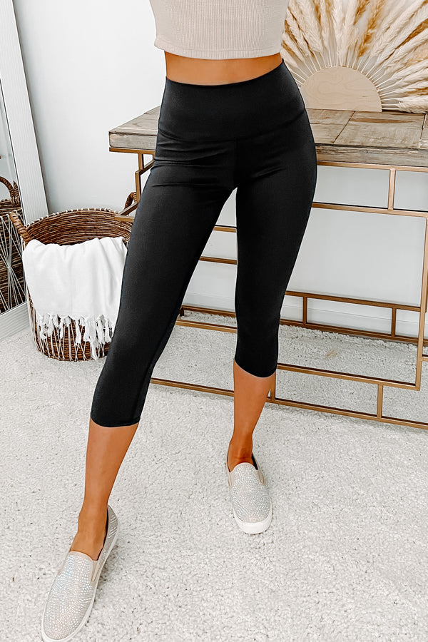 Getting Things Done Mid-Rise Capri Leggings (Charcoal) - NanaMacs
