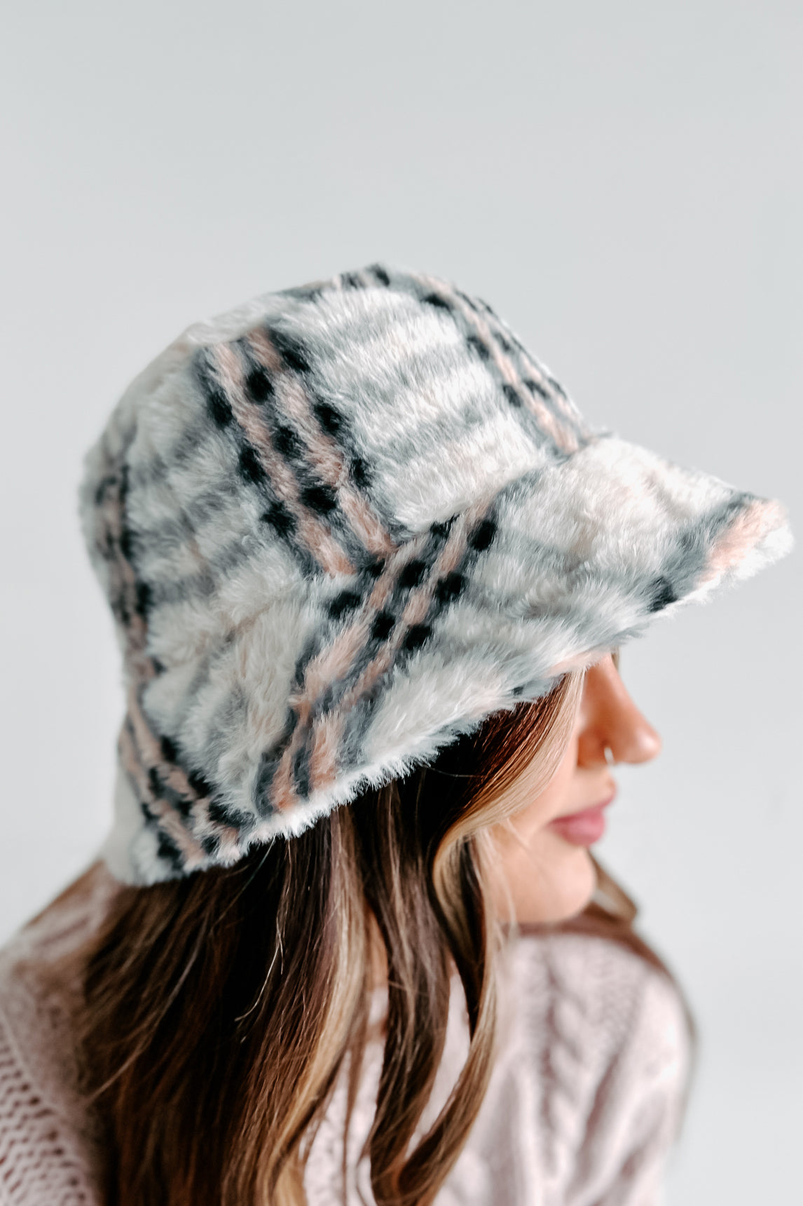 Ladies Emily Bucket Hat - Pink Plaid