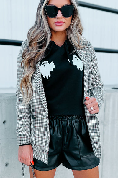 Around The Clock Plaid Blazer (Brown) - NanaMacs