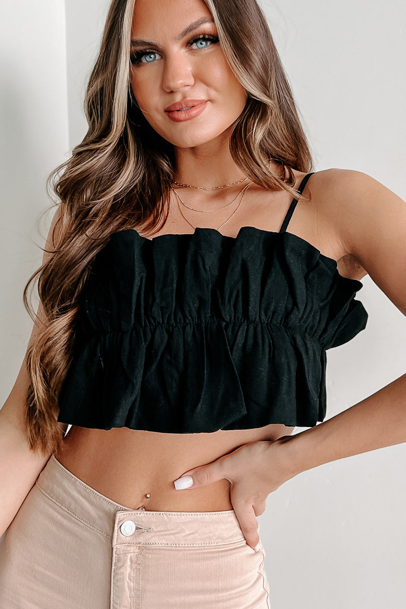 Ruffle tube cheap top with straps