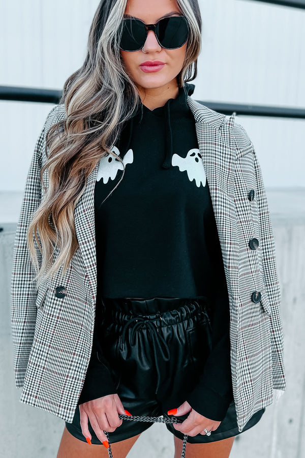 Around The Clock Plaid Blazer (Brown) - NanaMacs