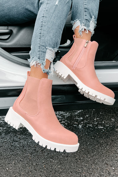 Dreya Lug Sole Chelsea Boots (Blush) - NanaMacs
