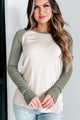 Holiday Steal- Pride And Joy Colorblock Sweater (Olive/Oatmeal) - NanaMacs
