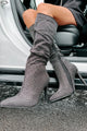 Head Turner Slouchy Rhinestone Boots (Black Rhinestone) - NanaMacs