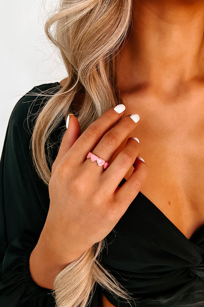 I Can Heartly Wait Statement Ring (Pink) - NanaMacs