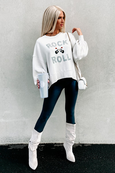 Jovie Rock & Roll Rhinestone Pullover (Cream) - NanaMacs
