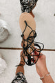 Jeanie Strappy Ankle Wrap Sandals (Black) - NanaMacs