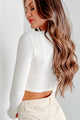 Right Beside You Long Sleeve Ribbed Crop Top (Ivory) - NanaMacs