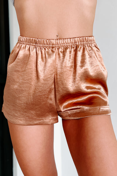 Knowing The Difference Satin Shorts (Brown Sugar) - NanaMacs