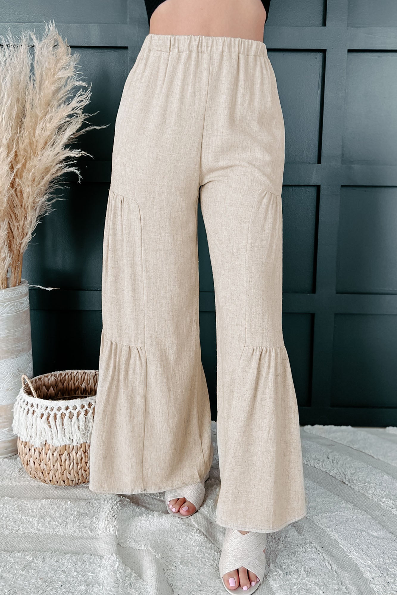 Baytown Wide Leg Linen Pants (Oatmeal) - NanaMacs