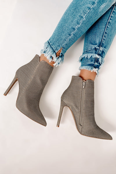 Champagne Toasts Glitter Heeled Booties (Silver/Champagne Glitter) - NanaMacs