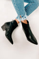 Magnetic Attraction Pointed Toe Faux Leather Booties (Black Crinkle PU) - NanaMacs
