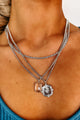 Prized Roses Layered Necklace (Silver) - NanaMacs