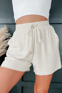 Impressions That Last Linen Drawstring Shorts (Natural) - NanaMacs