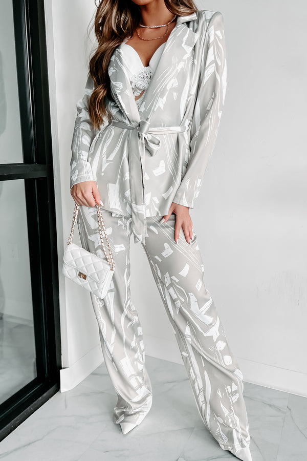 Resort Living Printed Pantsuit Set (Seasalt/White) - NanaMacs