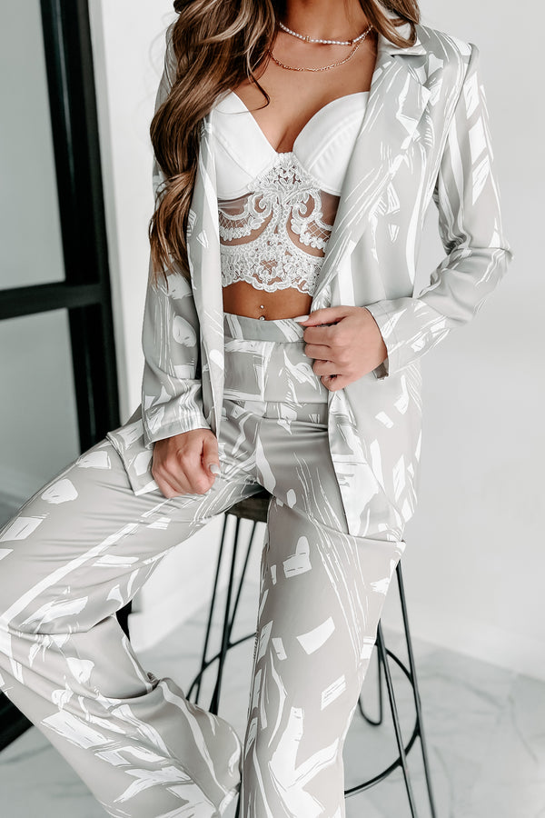 Resort Living Printed Pantsuit Set (Seasalt/White) - NanaMacs