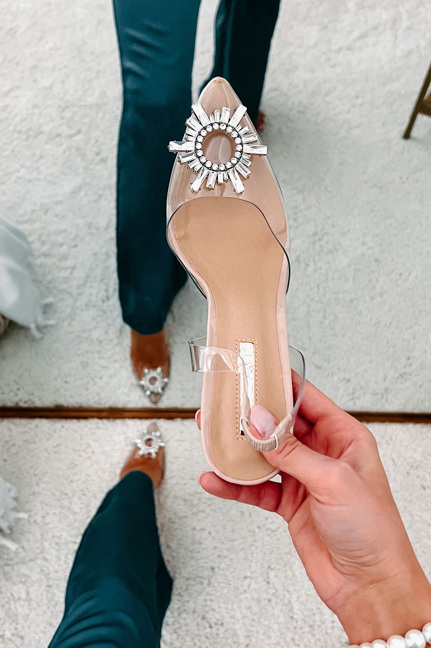 Night In The Hamptons Billini Bejeweled Slingback Heels (Nude) · NanaMacs