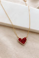 Crush On You Heart Charm Necklace (Gold/Red) - NanaMacs