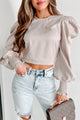 As Fate Would Have It Puff Sleeve Crop Top (Beige) - NanaMacs