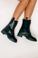Adios Amigo Faux Leather Chunky Combat Boots (Black) - NanaMacs