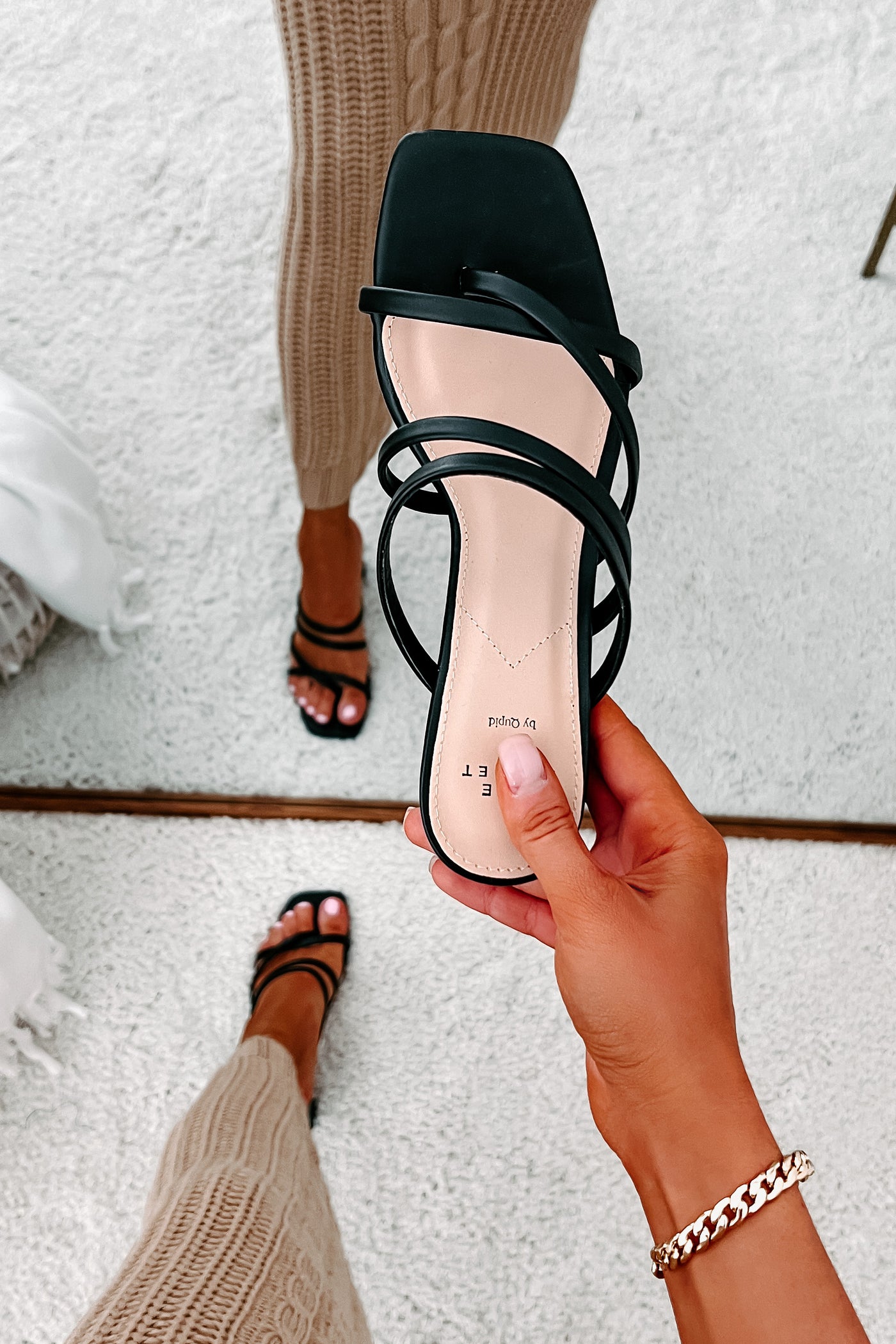 Resort Fling Strappy Heeled Sandal (Black) - NanaMacs