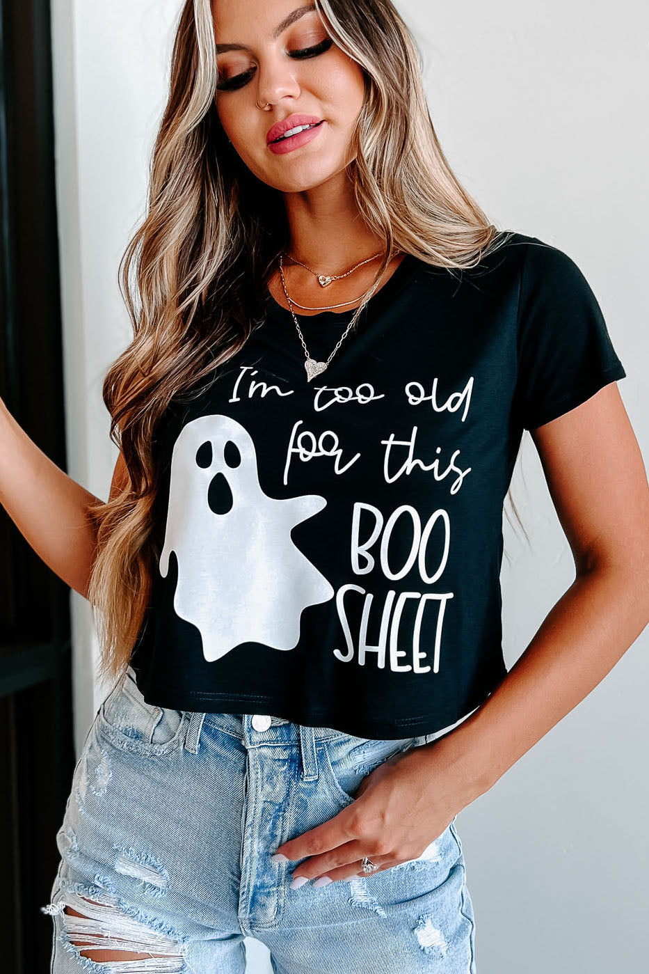 "Too Old For This Boo Sheet" Graphic - Multiple Shirt Options (Black) - Print On Demand - NanaMacs