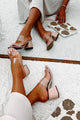 Forever Flirting Clear Strap Chunky Heeled Sandals (Clear/Taupe) - NanaMacs