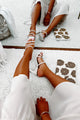 Attitude Upgrade Strappy Square Toe Heels (Off White) - NanaMacs