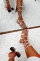 Jeanie Strappy Ankle Wrap Sandals (Bone) - NanaMacs