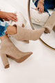 IMPERFECT Plot Twist Faux Suede Booties (Taupe) - NanaMacs