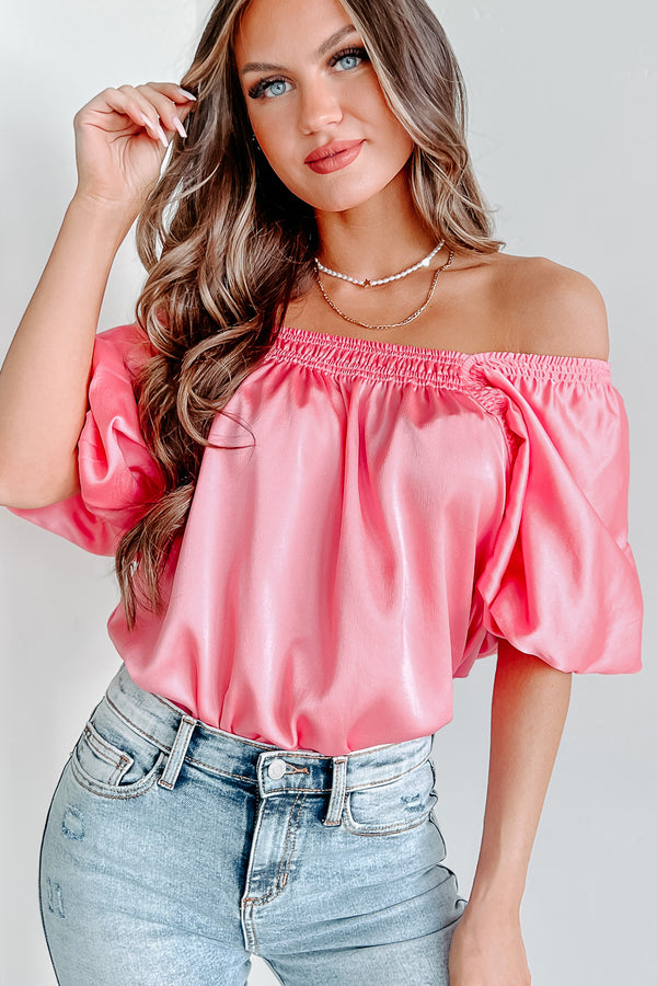 Friend Zone Puff Sleeve Top (Pink) - NanaMacs