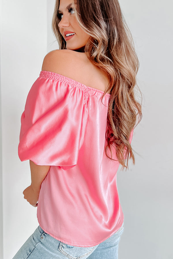 Friend Zone Puff Sleeve Top (Pink) - NanaMacs