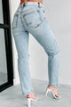 Brighton Mid-Rise Crop Straight Sneak Peek Jeans (Light Mineral) - NanaMacs