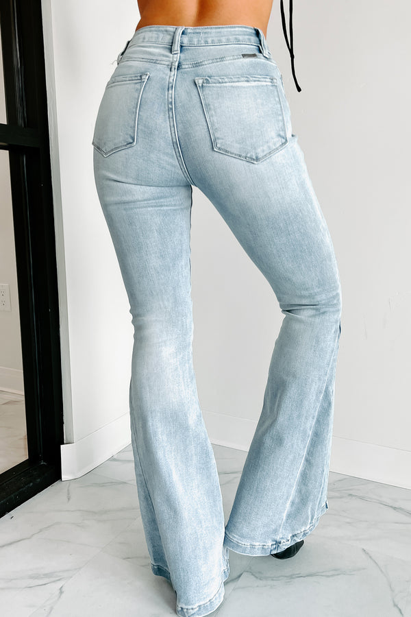 Lost To Wander High Rise Kancan Flare Jeans (Medium Light) - NanaMacs