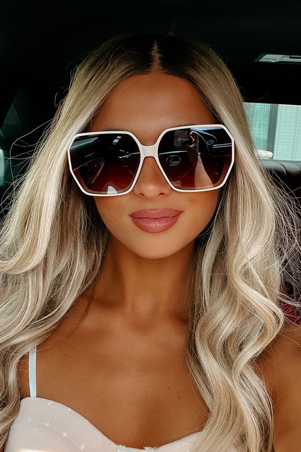 All Squared Up Square Frame Sunglasses (Nude) - NanaMacs