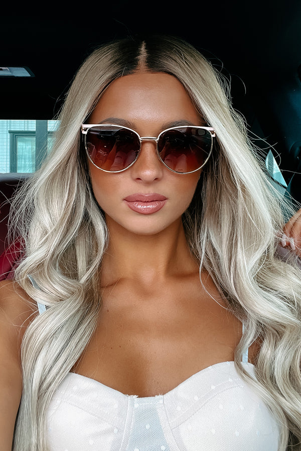 Fierce Feline Cat Eye Sunglasses (Peach) - NanaMacs