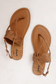 Kiana Multi-Strap Flat Sandals (Camel Distress PU) - NanaMacs