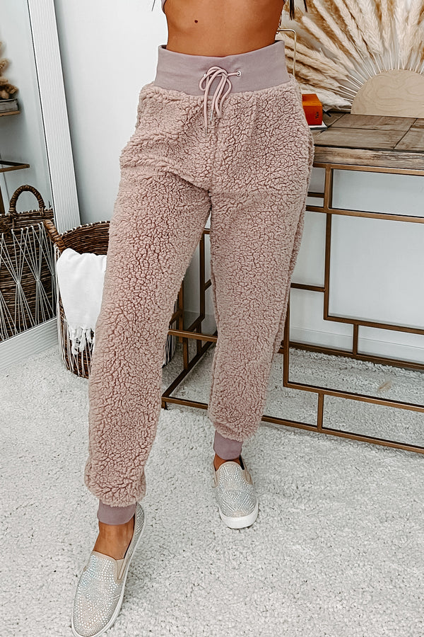 Fuzzy Fanatic Teddy Bear Sherpa Loungewear Set (Mocha) - NanaMacs