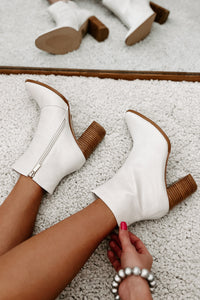 Vira Billini Scale Textured Booties (Ivory) - NanaMacs