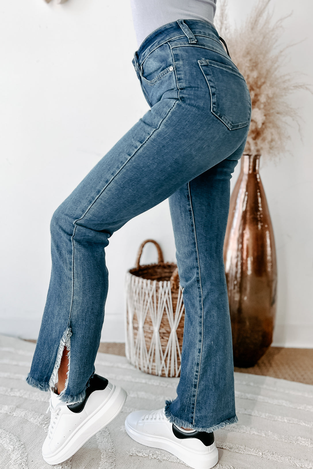 Albuquerque High Rise Split Hem Rewash Jeans (Medium) - NanaMacs