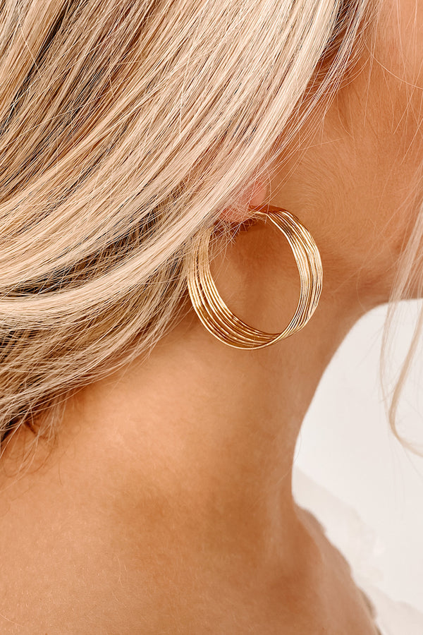 Gold Peony Hoop Earring (Gold) - NanaMacs