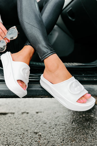 Always Chill PVC Platform Slide Sandals (White) · NanaMacs