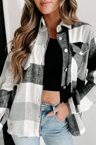 Just What You Need Plaid Shacket (Black) - NanaMacs