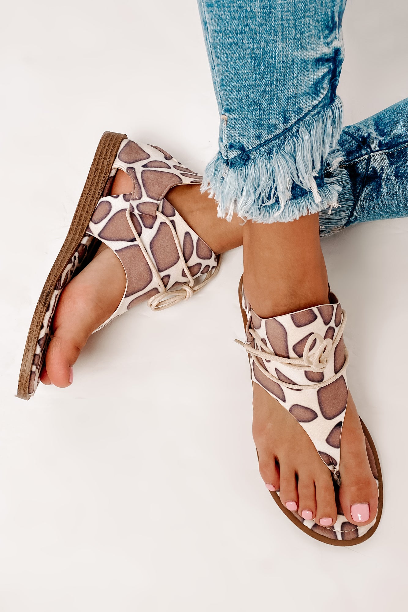 Stick Your Neck Out Giraffe Print Sandals (Giraffe) · NanaMacs