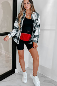 Short On Patience Plaid Shacket (Black) - NanaMacs